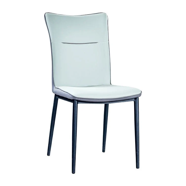 Sedie da pranzo imbottite pelle Sedie laterali con schienale massiccio e gambe metallo Clearhalo
