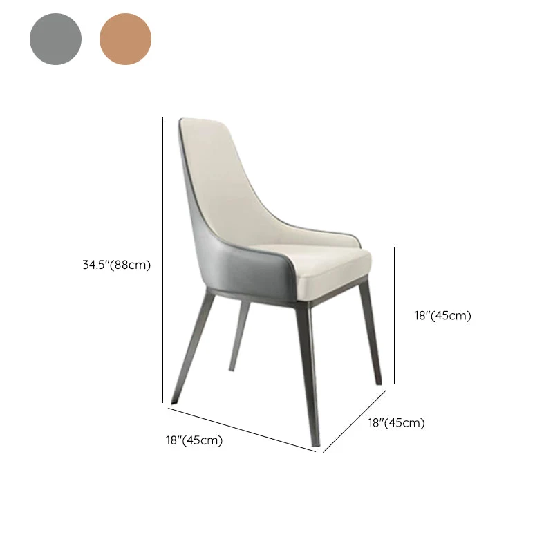 Sedie da pranzo imbottite per interni senza braccioli Sedia Parsons con gambe metallo Clearhalo