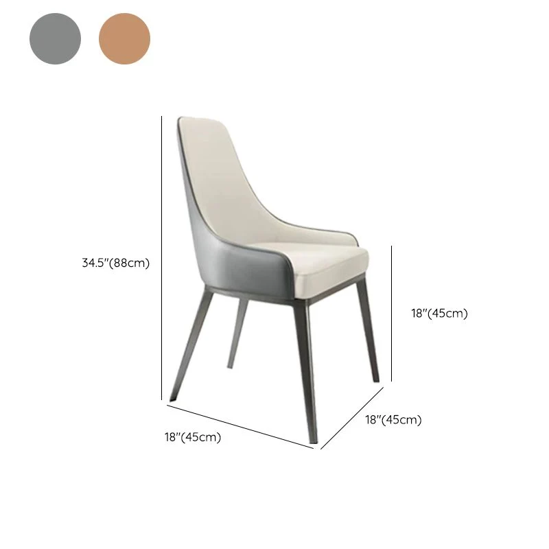 Sedie da pranzo imbottite per interni senza braccioli Sedia Parsons con gambe metallo Clearhalo