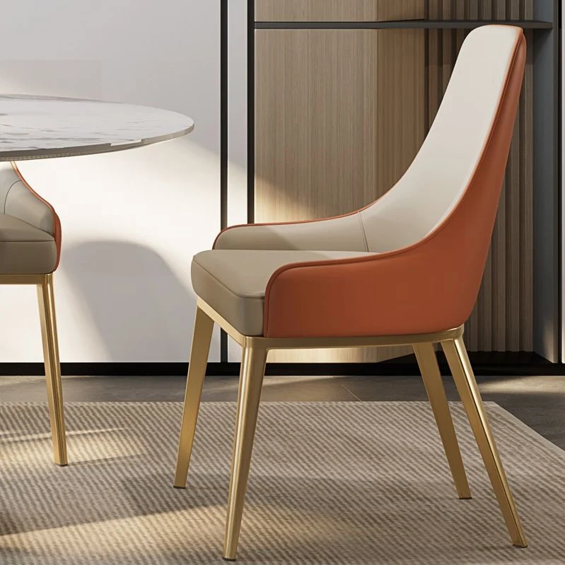 Sedie da pranzo imbottite per interni senza braccioli Sedia Parsons con gambe metallo Clearhalo