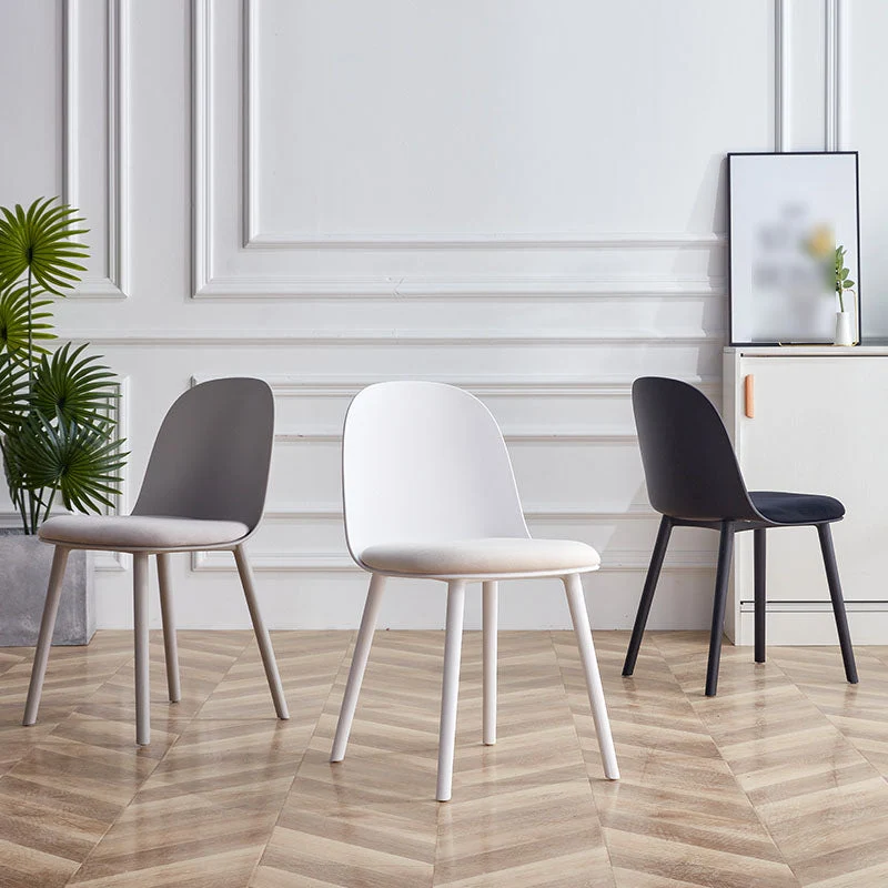 Sedie da pranzo imbottite Sedia con schienale massiccio senza braccioli stile nordico Clearhalo