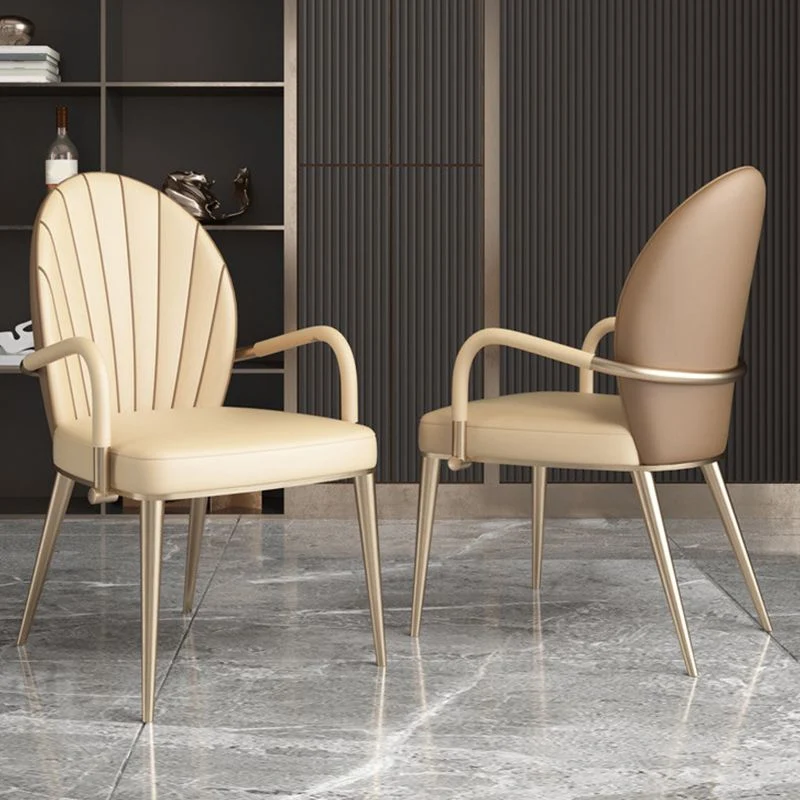 Sedie da pranzo imbottite Sedie da pranzo da cucina ecopelle beige Clearhalo