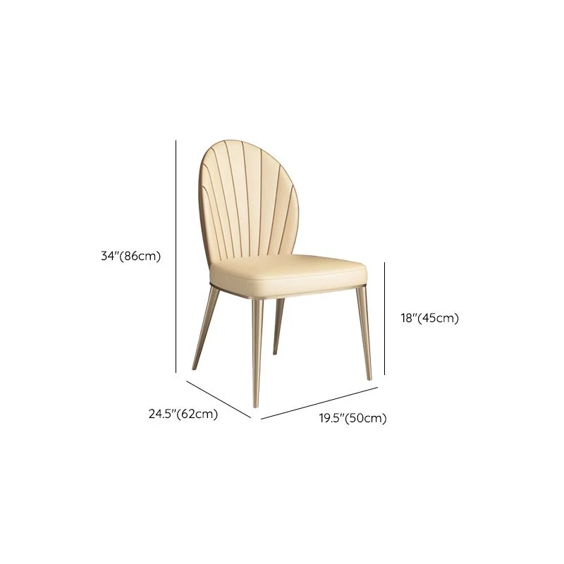 Sedie da pranzo imbottite Sedie da pranzo da cucina ecopelle beige Clearhalo