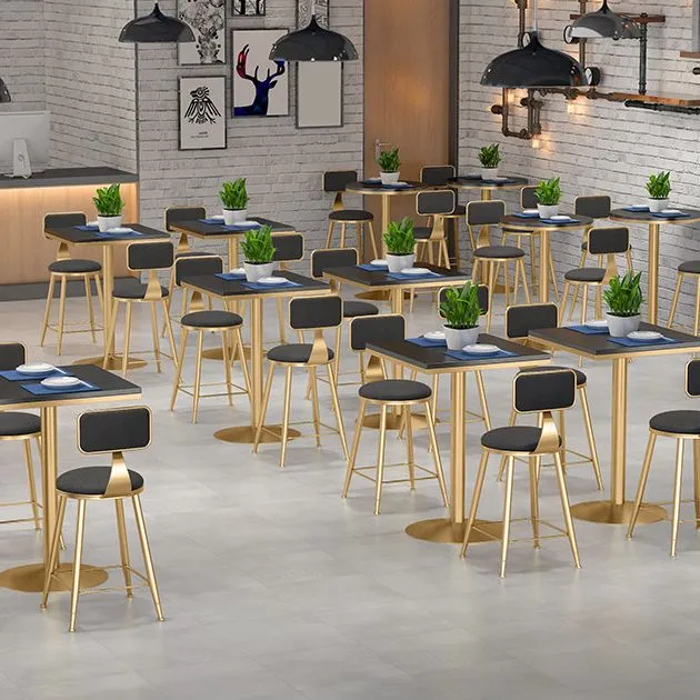 Sedie da pranzo imbottite Sedie rotonde senza braccioli con base metallo Clearhalo