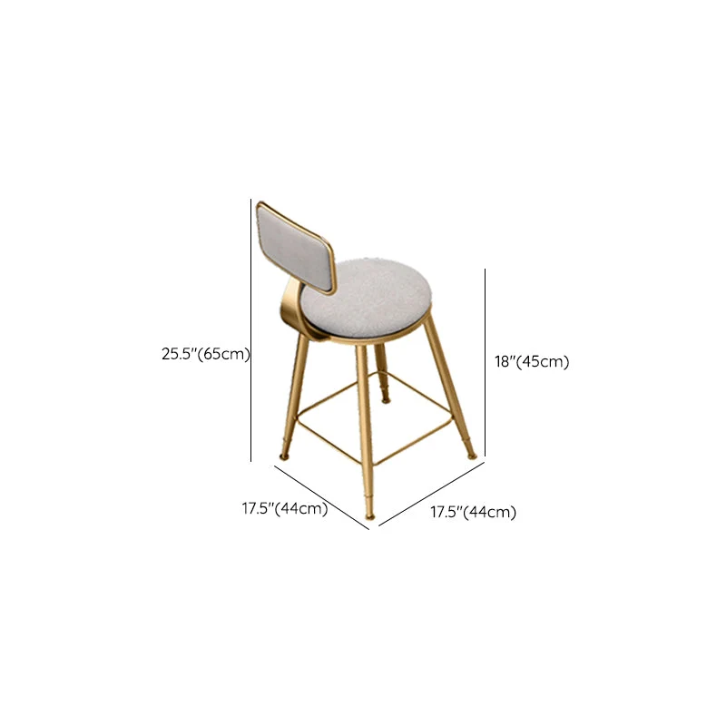 Sedie da pranzo imbottite Sedie rotonde senza braccioli con base metallo Clearhalo