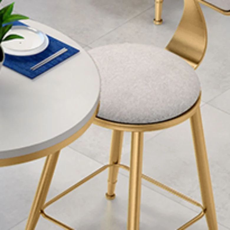 Sedie da pranzo imbottite Sedie rotonde senza braccioli con base metallo Clearhalo