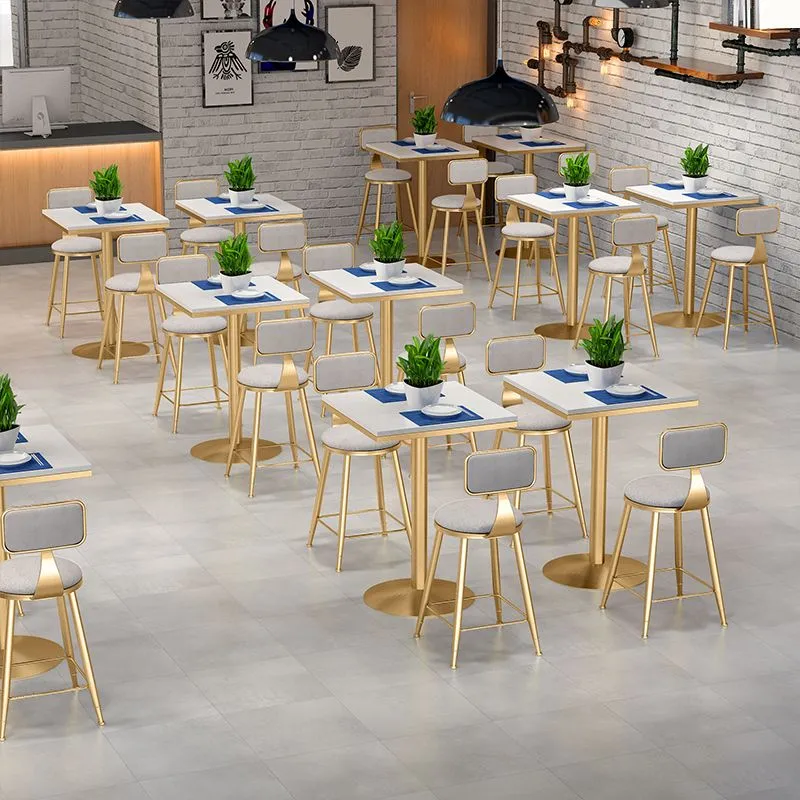 Sedie da pranzo imbottite Sedie rotonde senza braccioli con base metallo Clearhalo