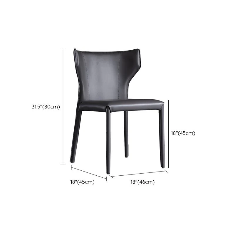 Sedie da pranzo imbottite senza braccioli con sedia laterale industriale Wingback Clearhalo