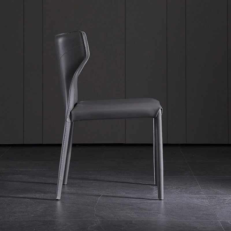 Sedie da pranzo imbottite senza braccioli con sedia laterale industriale Wingback Clearhalo
