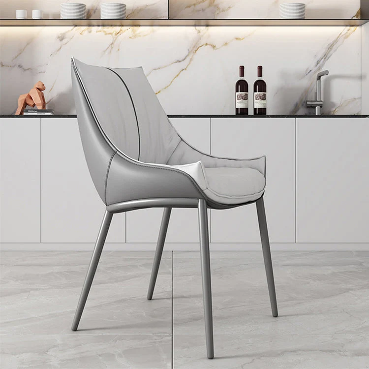 Sedie da pranzo imbottite senza braccioli Parsons ecopelle Clearhalo