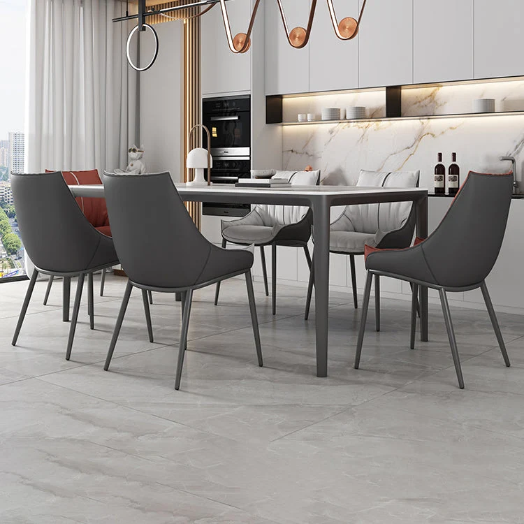 Sedie da pranzo imbottite senza braccioli Parsons ecopelle Clearhalo