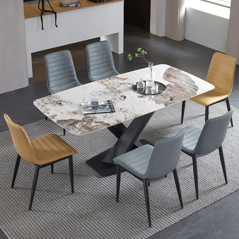 Sedie da pranzo imbottite senza braccioli Sedia laterale con gambe metallo industriale Clearhalo