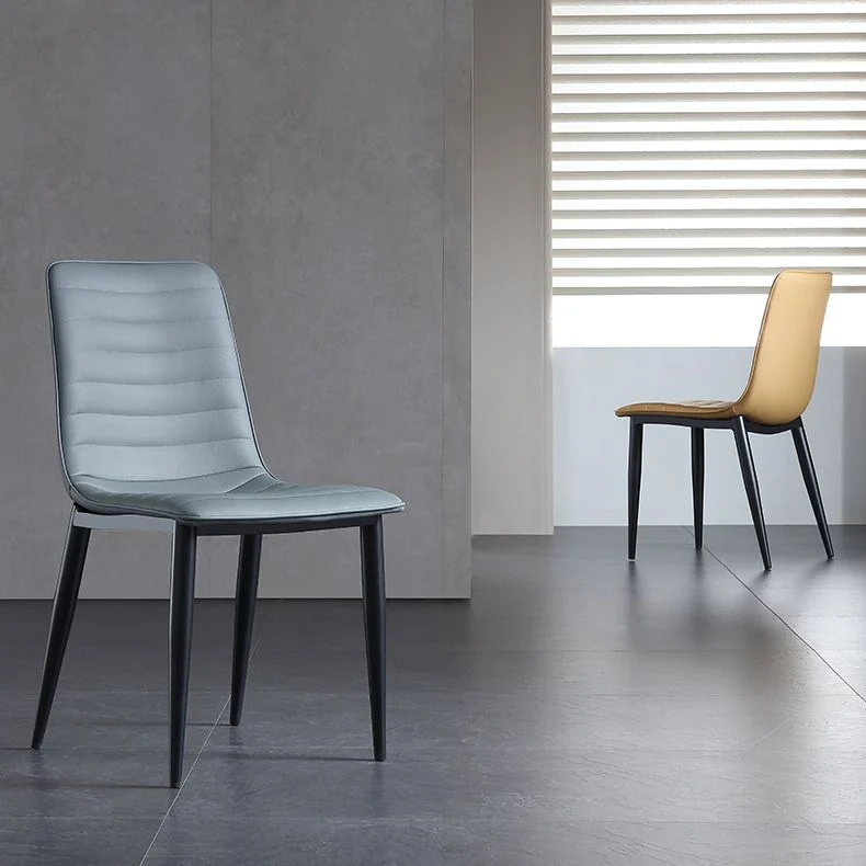 Sedie da pranzo imbottite senza braccioli Sedia laterale con gambe metallo industriale Clearhalo