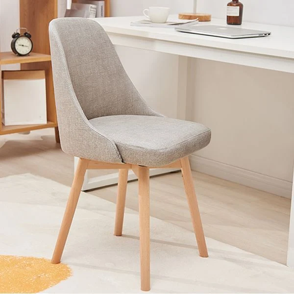 Sedie da pranzo imbottite senza braccioli Sedie da pranzo laterali scandinave con gambe legno Clearhalo
