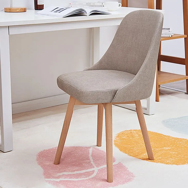 Sedie da pranzo imbottite senza braccioli Sedie da pranzo laterali scandinave con gambe legno Clearhalo