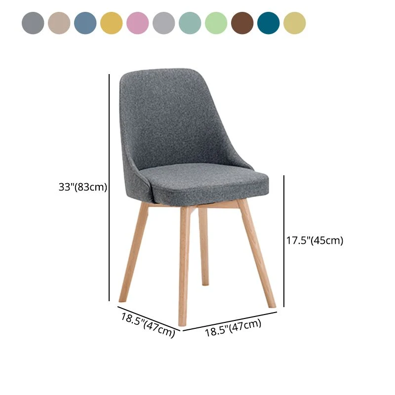Sedie da pranzo imbottite senza braccioli Sedie da pranzo laterali scandinave con gambe legno Clearhalo