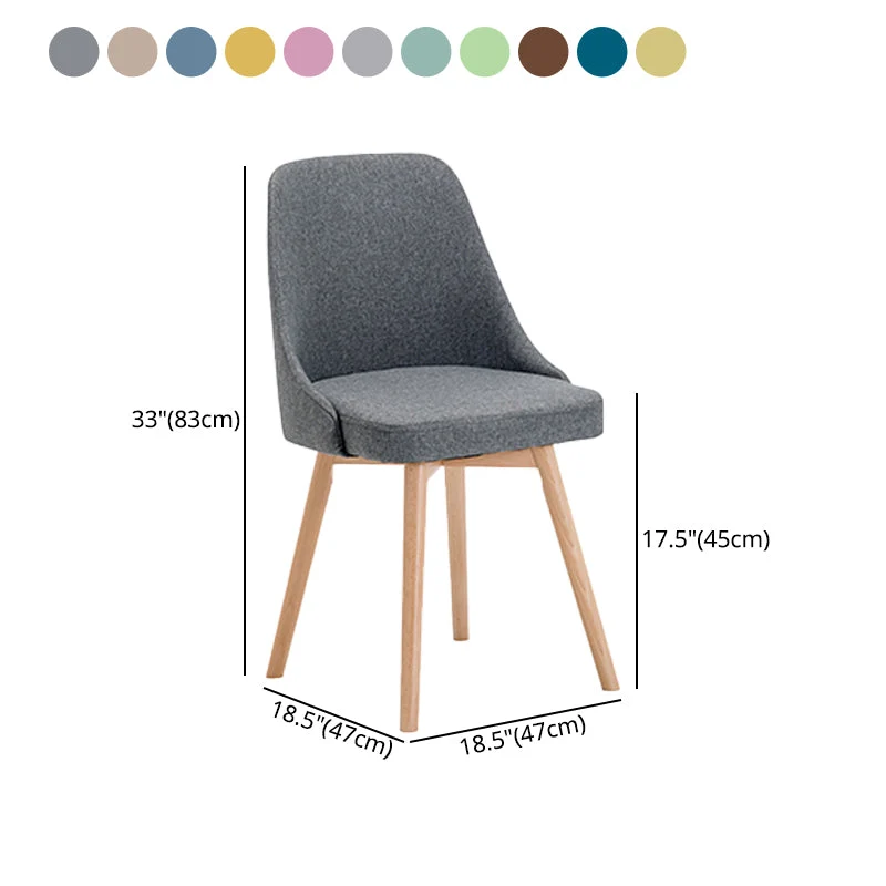 Sedie da pranzo imbottite senza braccioli Sedie da pranzo laterali scandinave con gambe legno Clearhalo