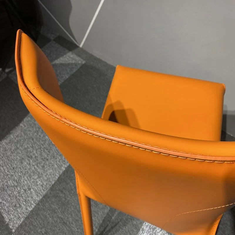 Sedie da pranzo imbottite senza braccioli Sedie laterali pelle per la casa con gambe metallo Clearhalo