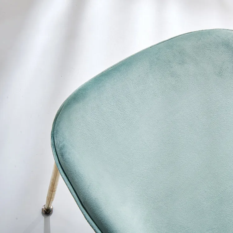 Sedie da pranzo imbottite velluto senza braccioli Sedia laterale con schienale massiccio e gambe metallo Clearhalo