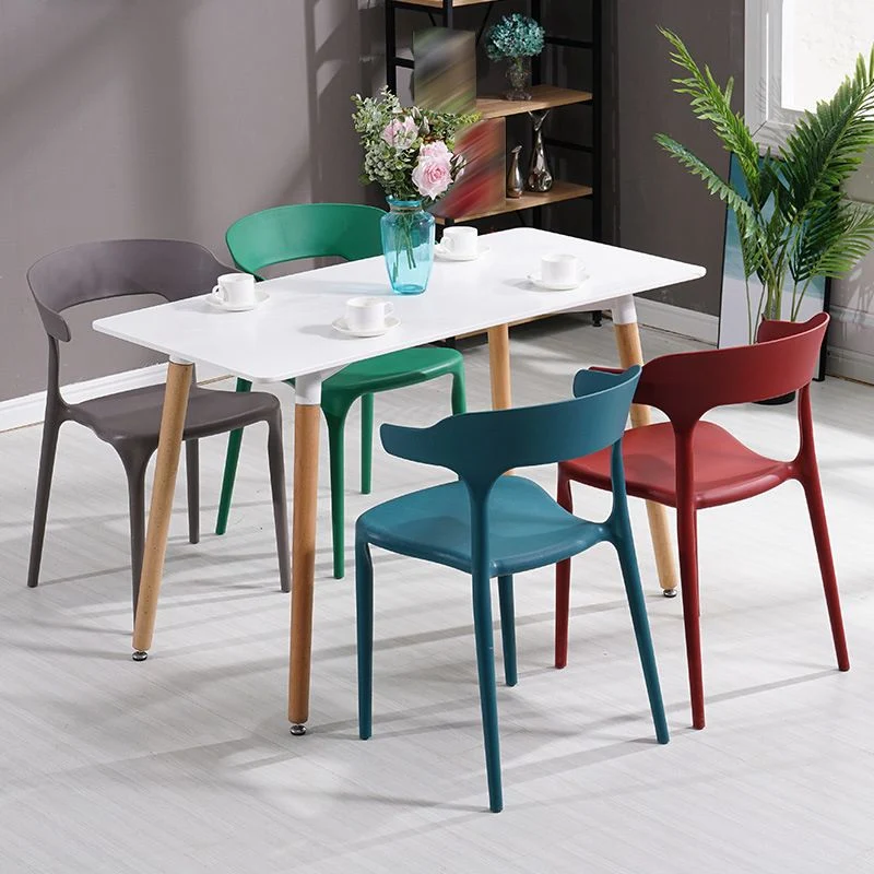 Sedie da pranzo impilabili con schienale aperto Sedia da pranzo laterale senza braccioli plastica Clearhalo