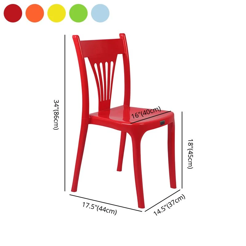 Sedie da pranzo impilabili con schienale doghe plastica stile moderno per la casa Clearhalo