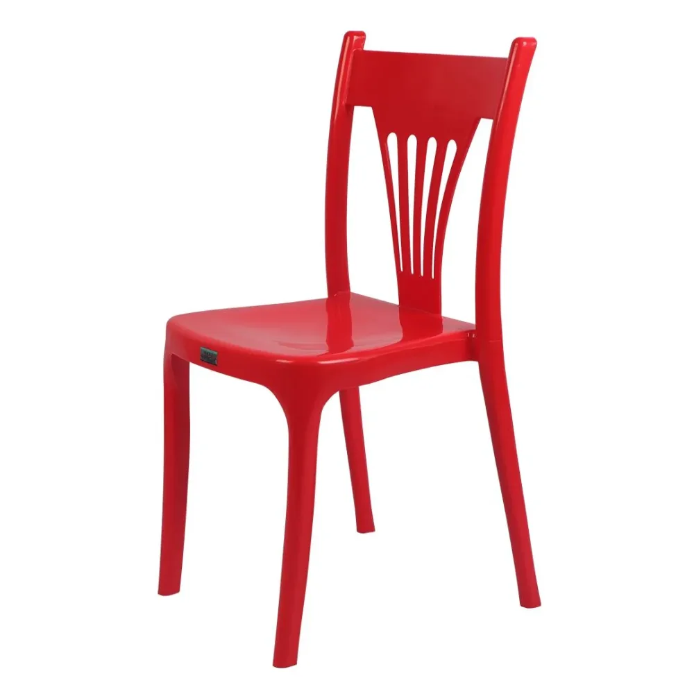 Sedie da pranzo impilabili con schienale doghe plastica stile moderno per la casa Clearhalo