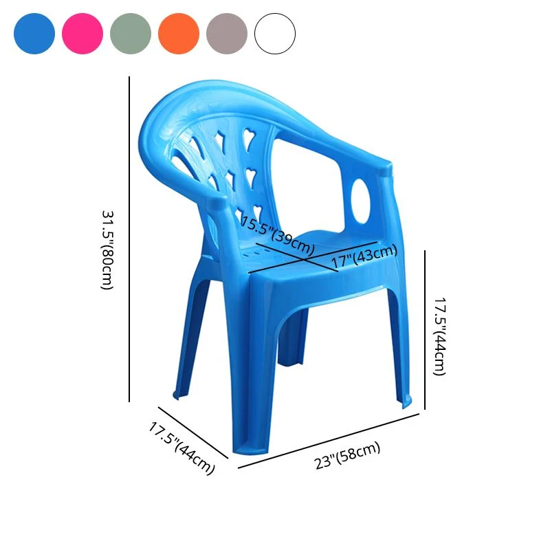 Sedie da pranzo impilabili con schienale doghe plastica stile moderno per la casa Clearhalo