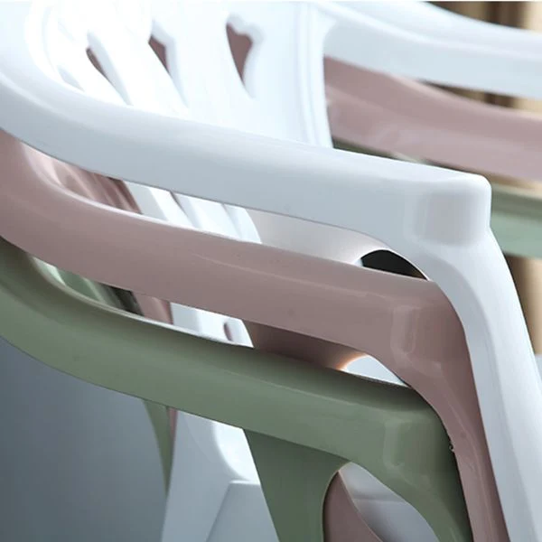 Sedie da pranzo impilabili con schienale doghe plastica stile moderno per la casa Clearhalo