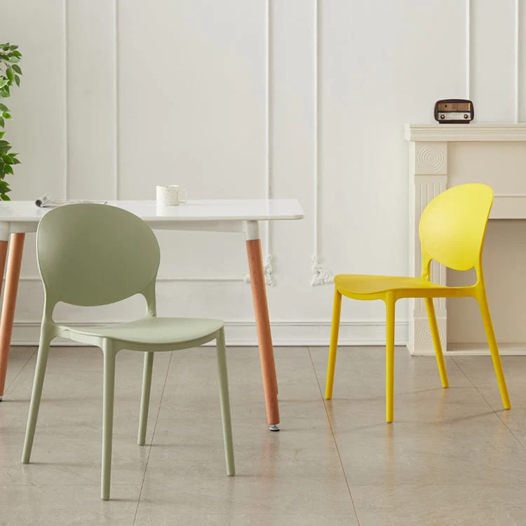 Sedie da pranzo impilabili plastica senza braccioli Sedia laterale scandinava per interni Clearhalo