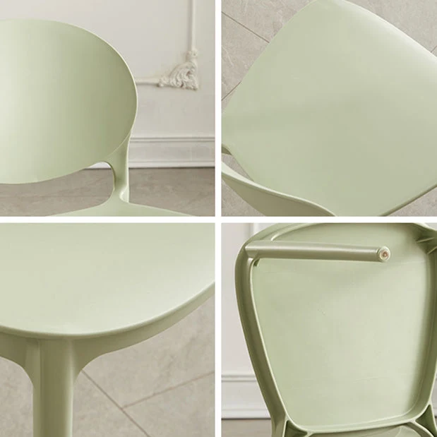 Sedie da pranzo impilabili plastica senza braccioli Sedia laterale scandinava per interni Clearhalo