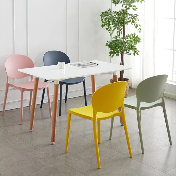 Sedie da pranzo impilabili plastica senza braccioli Sedia laterale scandinava per interni Clearhalo