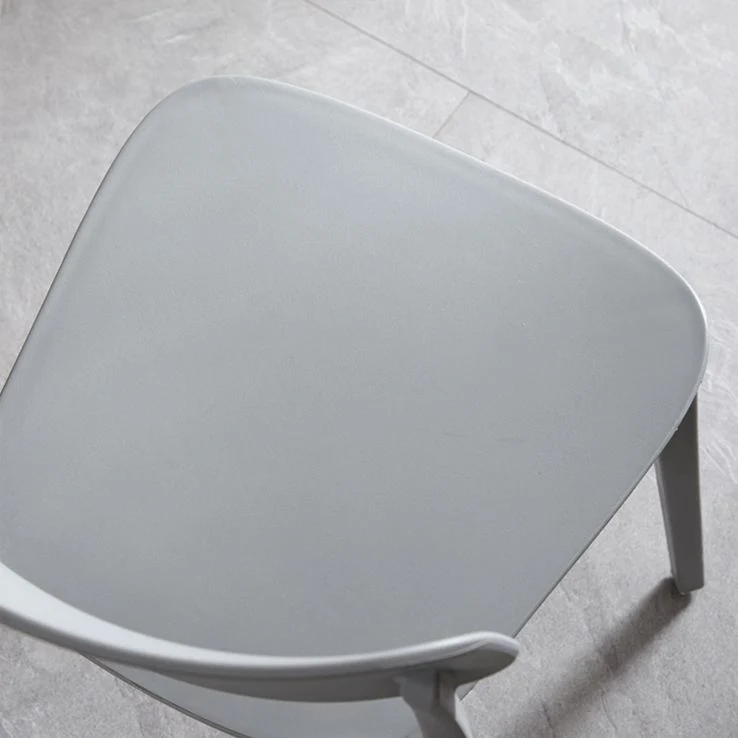 Sedie da pranzo impilabili senza braccioli Sedia da pranzo laterale plastica con schienale aperto (set di 4) Clearhalo
