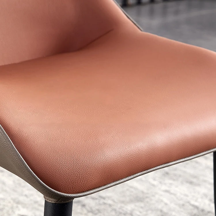 Sedie da pranzo industriali con bracciolo Wingback per sedia da pranzo laterale pelle per la casa Clearhalo