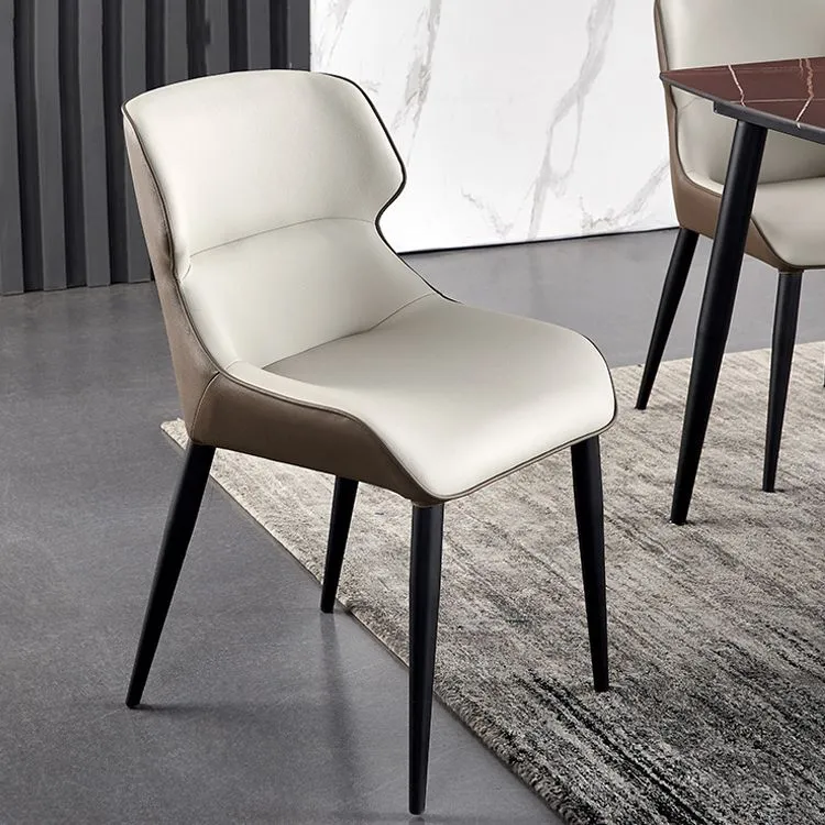 Sedie da pranzo industriali con bracciolo Wingback per sedia da pranzo laterale pelle per la casa Clearhalo