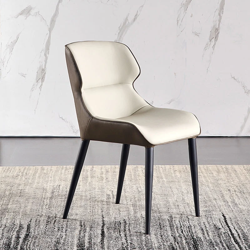 Sedie da pranzo industriali con bracciolo Wingback per sedia da pranzo laterale pelle per la casa Clearhalo