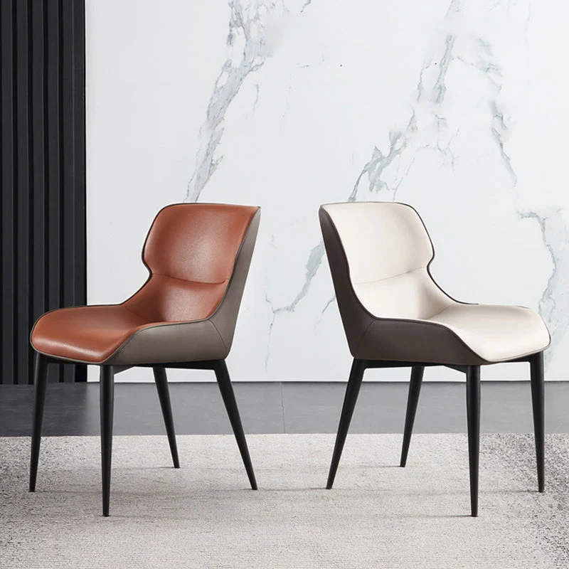 Sedie da pranzo industriali ecopelle Sedia laterale con bracciolo Wingback per cucina Clearhalo