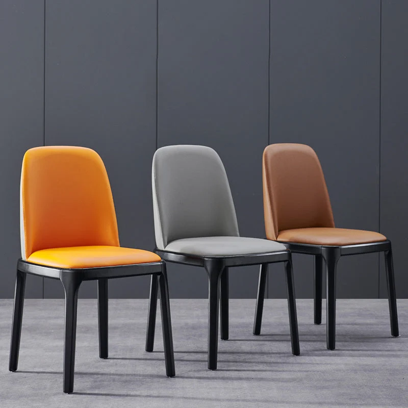 Sedie da pranzo industriali senza braccioli Sedia laterale imbottita con gambe legno massello Clearhalo