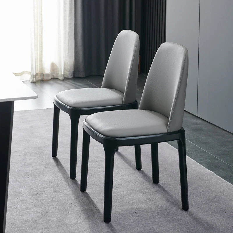 Sedie da pranzo industriali senza braccioli Sedia laterale imbottita con gambe legno massello Clearhalo