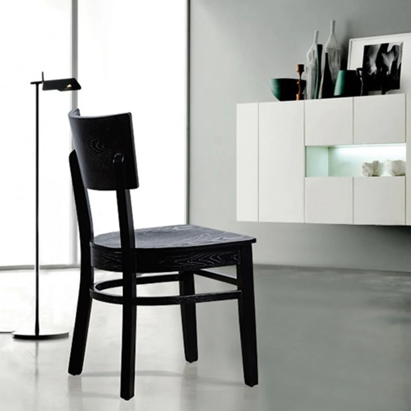 Sedie da pranzo industriali senza braccioli Sedia laterale da pranzo legno massello Clearhalo
