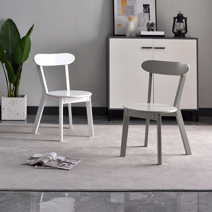 Sedie da pranzo laterali legno stile scandinavo Sedia da pranzo laterale con schienale aperto (set di 2) Clearhalo