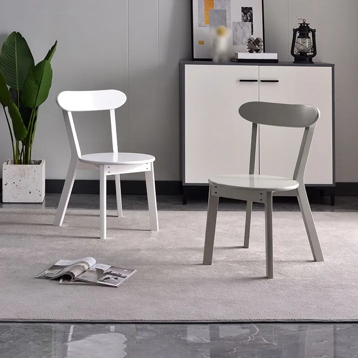 Sedie da pranzo laterali legno stile scandinavo Sedia da pranzo laterale con schienale aperto (set di 2) Clearhalo
