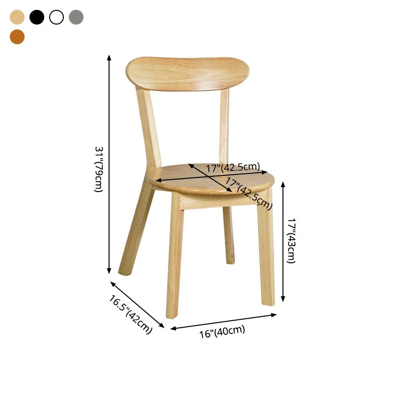 Sedie da pranzo laterali legno stile scandinavo Sedia da pranzo laterale con schienale aperto (set di 2) Clearhalo