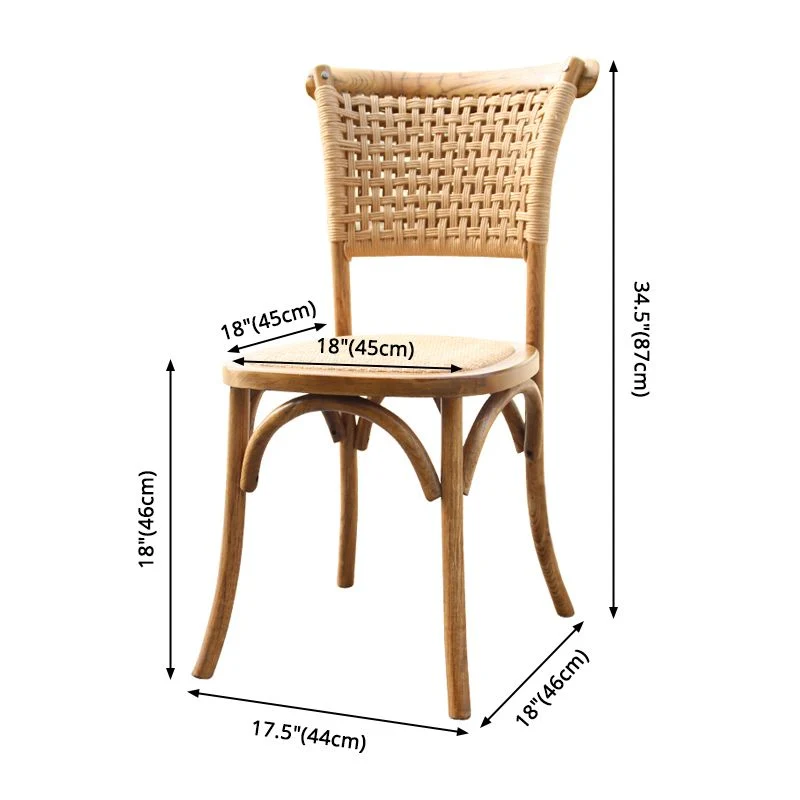 Sedie da pranzo legno massello stile country con finitura opaca e schienale canna Clearhalo