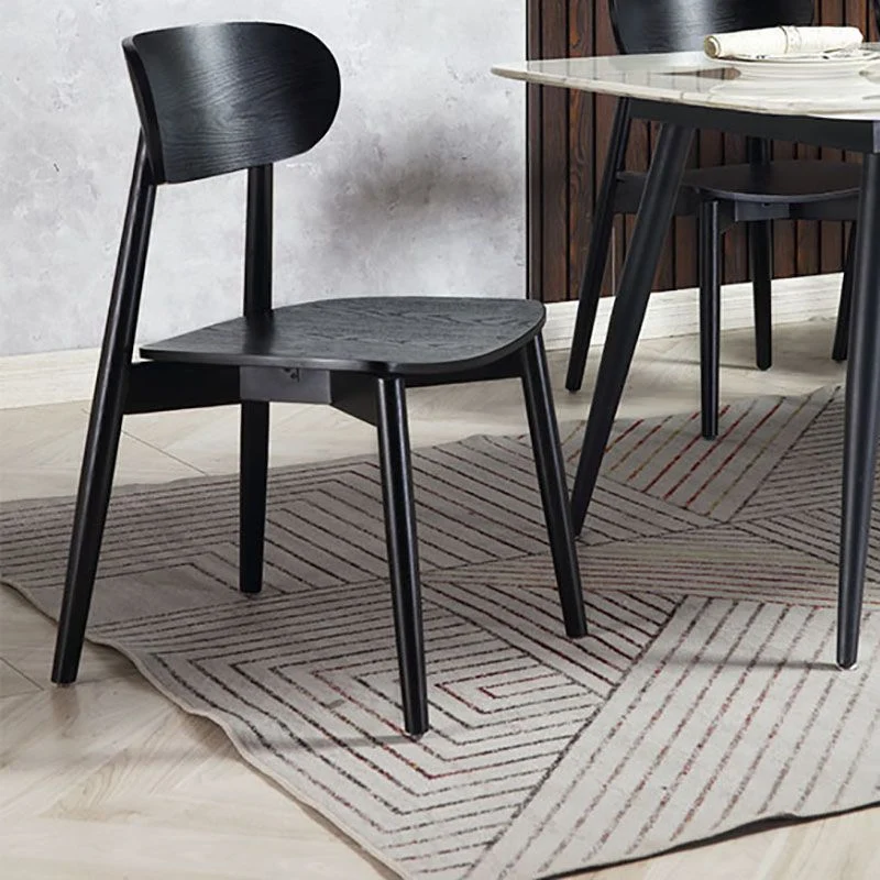 Sedie da pranzo legno stile moderno Sedia da pranzo laterale con schienale aperto (set di 2) Clearhalo