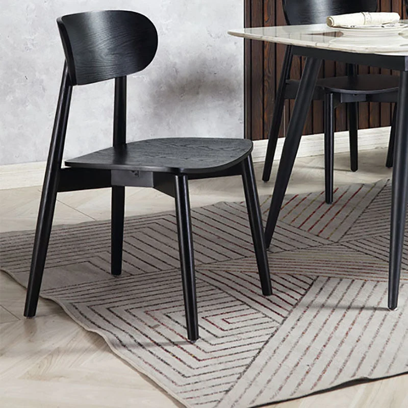 Sedie da pranzo legno stile moderno Sedia da pranzo laterale con schienale aperto (set di 2) Clearhalo