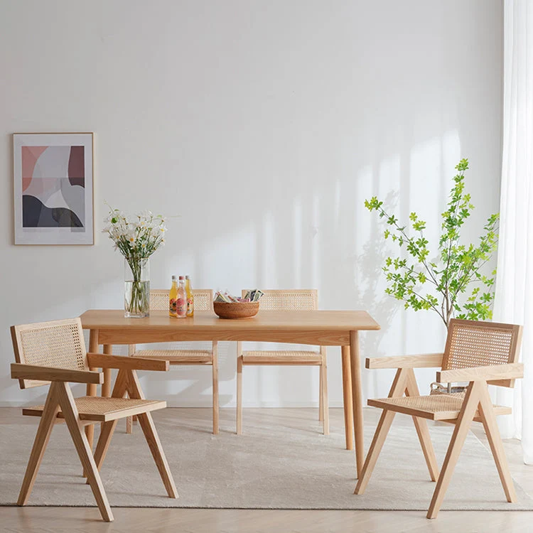 Sedie da pranzo legno stile scandinavo Sedia da pranzo laterale con schienale aperto singola Clearhalo