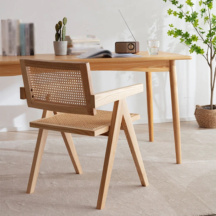 Sedie da pranzo legno stile scandinavo Sedia da pranzo laterale con schienale aperto singola Clearhalo