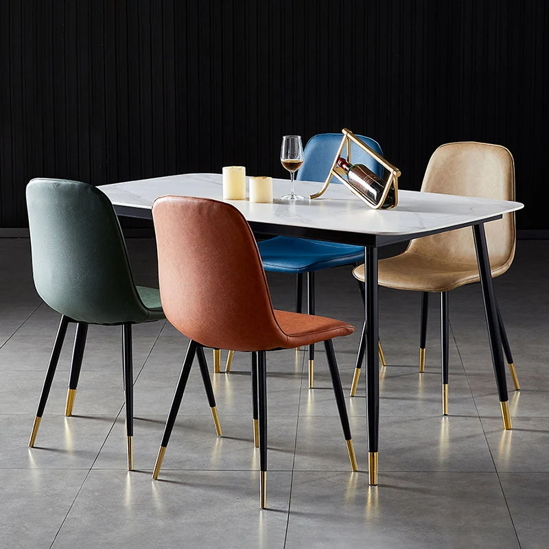 Sedie da pranzo metallo da cucina stile nordico Sedia da pranzo senza braccioli Clearhalo