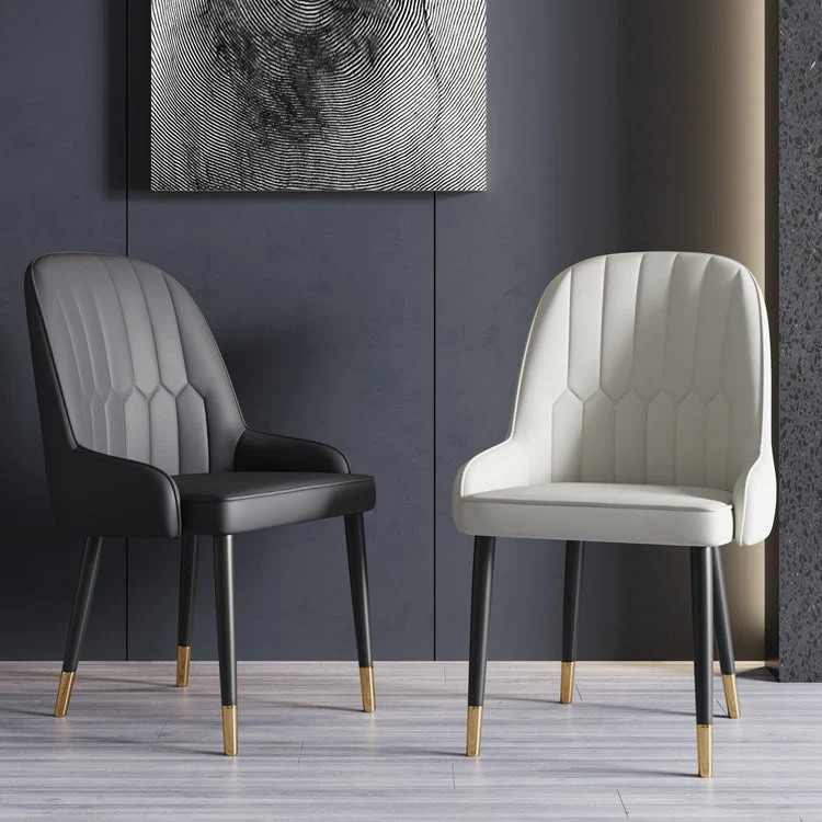 Sedie da pranzo metallo glamour Poltrone laterali imbottite pelle PU per ristorante Clearhalo
