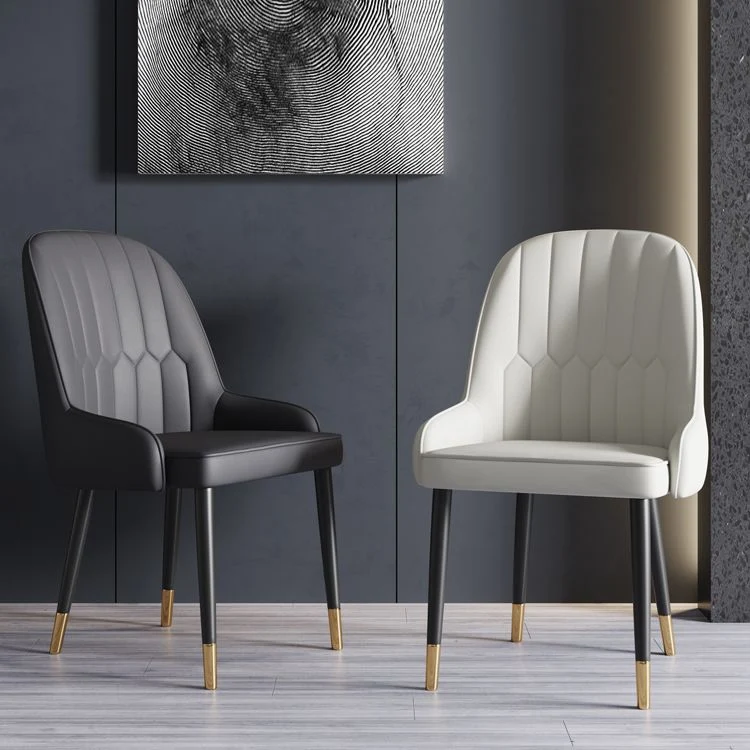 Sedie da pranzo metallo glamour Poltrone laterali imbottite pelle PU per ristorante Clearhalo